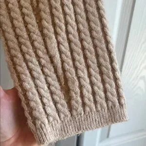 G/FORE | Sweaters | Gfore Beige Ribbed Crew Neck Sweater Cropped Uneven ...